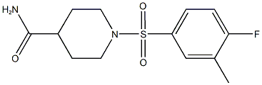 1-[(4-fluoro-3-methylphenyl)sulfonyl]-4-piperidinecarboxamide Struktur