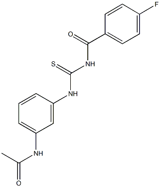 N-[3-({[(4-fluorobenzoyl)amino]carbothioyl}amino)phenyl]acetamide Struktur