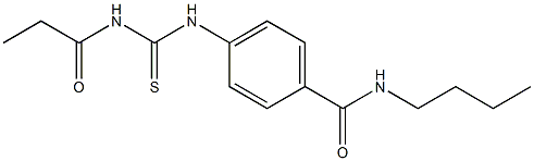 N-butyl-4-{[(propionylamino)carbothioyl]amino}benzamide Struktur