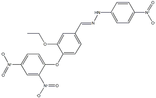 4-{2,4-bisnitrophenoxy}-3-ethoxybenzaldehyde {4-nitrophenyl}hydrazone Struktur