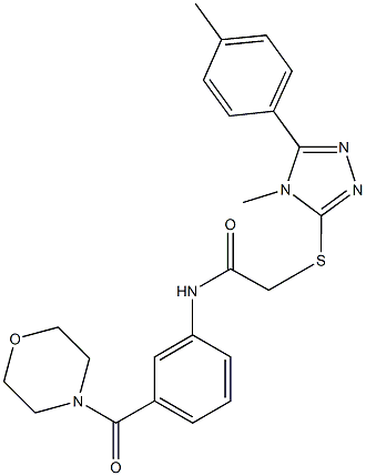 2-{[4-methyl-5-(4-methylphenyl)-4H-1,2,4-triazol-3-yl]sulfanyl}-N-[3-(4-morpholinylcarbonyl)phenyl]acetamide Struktur