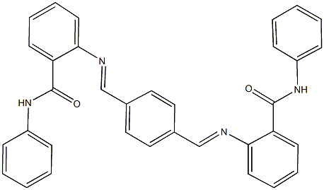 2-{[4-({[2-(anilinocarbonyl)phenyl]imino}methyl)benzylidene]amino}-N-phenylbenzamide Struktur