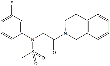 N-[2-(3,4-dihydro-2(1H)-isoquinolinyl)-2-oxoethyl]-N-(3-fluorophenyl)methanesulfonamide Struktur