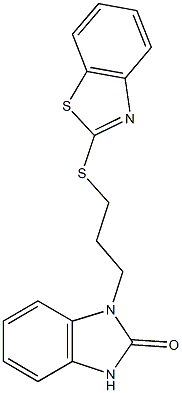 1-[3-(1,3-benzothiazol-2-ylsulfanyl)propyl]-1,3-dihydro-2H-benzimidazol-2-one Struktur