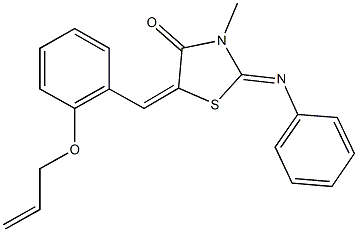 5-[2-(allyloxy)benzylidene]-3-methyl-2-(phenylimino)-1,3-thiazolidin-4-one Struktur