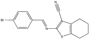 2-[(4-bromobenzylidene)amino]-4,5,6,7-tetrahydro-1-benzothiophene-3-carbonitrile Struktur