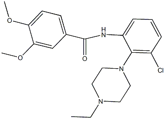 N-[3-chloro-2-(4-ethyl-1-piperazinyl)phenyl]-3,4-dimethoxybenzamide Struktur