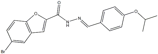 5-bromo-N'-(4-isopropoxybenzylidene)-1-benzofuran-2-carbohydrazide Struktur