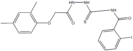 N-({2-[(2,4-dimethylphenoxy)acetyl]hydrazino}carbothioyl)-2-iodobenzamide Struktur