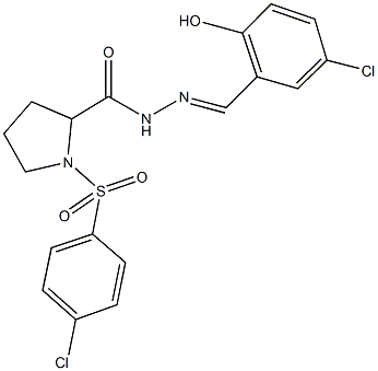 N'-(5-chloro-2-hydroxybenzylidene)-1-[(4-chlorophenyl)sulfonyl]-2-pyrrolidinecarbohydrazide Struktur