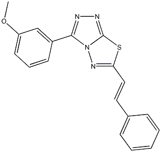 methyl 3-[6-(2-phenylvinyl)[1,2,4]triazolo[3,4-b][1,3,4]thiadiazol-3-yl]phenyl ether Struktur