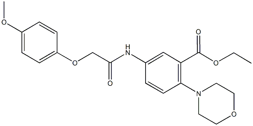 ethyl 5-{[(4-methoxyphenoxy)acetyl]amino}-2-(4-morpholinyl)benzoate Struktur