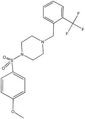 methyl 4-({4-[2-(trifluoromethyl)benzyl]-1-piperazinyl}sulfonyl)phenyl ether Struktur