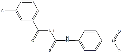 N-[(3-chlorophenyl)carbonyl]-N'-{4-nitrophenyl}thiourea Struktur