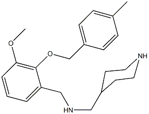 N-{3-methoxy-2-[(4-methylbenzyl)oxy]benzyl}-N-(4-piperidinylmethyl)amine Struktur