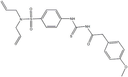 N,N-diallyl-4-[({[(4-methoxyphenyl)acetyl]amino}carbothioyl)amino]benzenesulfonamide Struktur