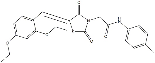 2-[5-(2,4-diethoxybenzylidene)-2,4-dioxo-1,3-thiazolidin-3-yl]-N-(4-methylphenyl)acetamide Struktur