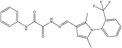 2-[2-({2,5-dimethyl-1-[2-(trifluoromethyl)phenyl]-1H-pyrrol-3-yl}methylene)hydrazino]-2-oxo-N-phenylacetamide Struktur