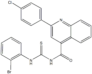 N-(2-bromophenyl)-N'-{[2-(4-chlorophenyl)-4-quinolinyl]carbonyl}thiourea Struktur