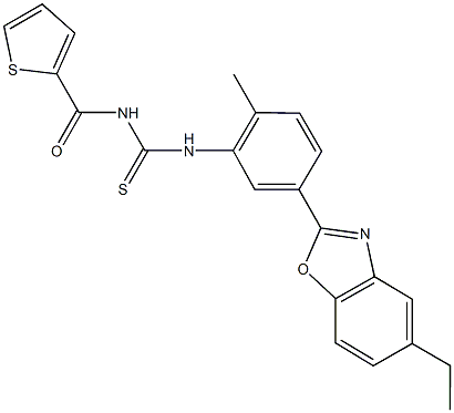 N-[5-(5-ethyl-1,3-benzoxazol-2-yl)-2-methylphenyl]-N'-(2-thienylcarbonyl)thiourea Struktur