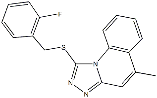 2-fluorobenzyl 5-methyl[1,2,4]triazolo[4,3-a]quinolin-1-yl sulfide Struktur