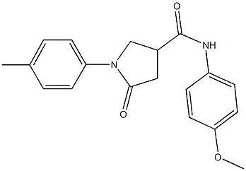 N-[4-(methyloxy)phenyl]-1-(4-methylphenyl)-5-oxopyrrolidine-3-carboxamide Struktur