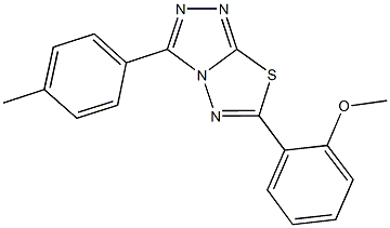 methyl 2-[3-(4-methylphenyl)[1,2,4]triazolo[3,4-b][1,3,4]thiadiazol-6-yl]phenyl ether Struktur