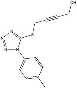 4-{[1-(4-methylphenyl)-1H-tetraazol-5-yl]sulfanyl}-2-butyn-1-ol Struktur