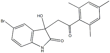 5-bromo-3-hydroxy-3-(2-mesityl-2-oxoethyl)-1,3-dihydro-2H-indol-2-one Struktur