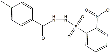 2-nitro-N'-(4-methylbenzoyl)benzenesulfonohydrazide Struktur