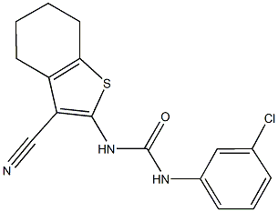 N-(3-chlorophenyl)-N'-(3-cyano-4,5,6,7-tetrahydro-1-benzothien-2-yl)urea Struktur