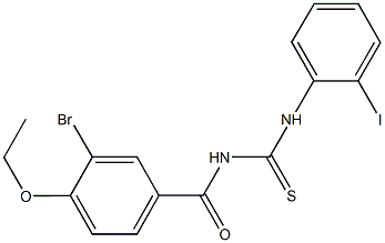 N-(3-bromo-4-ethoxybenzoyl)-N'-(2-iodophenyl)thiourea Struktur