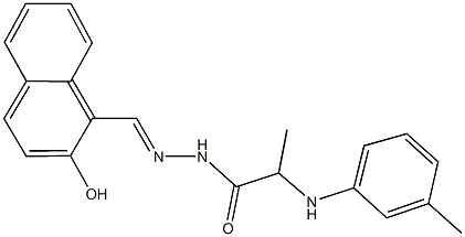 N'-[(2-hydroxy-1-naphthyl)methylene]-2-(3-toluidino)propanohydrazide Struktur