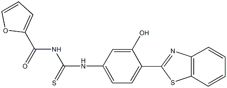 N-[4-(1,3-benzothiazol-2-yl)-3-hydroxyphenyl]-N'-(2-furoyl)thiourea Struktur