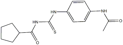 N-[4-({[(cyclopentylcarbonyl)amino]carbothioyl}amino)phenyl]acetamide Struktur