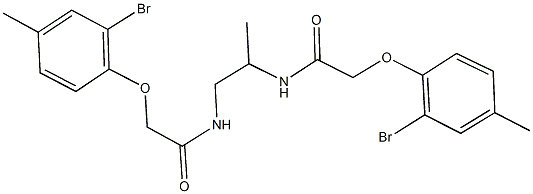 2-(2-bromo-4-methylphenoxy)-N-(2-{[(2-bromo-4-methylphenoxy)acetyl]amino}-1-methylethyl)acetamide Struktur