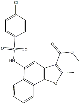 methyl 5-{[(4-chlorophenyl)sulfonyl]amino}-2-methylnaphtho[1,2-b]furan-3-carboxylate Struktur