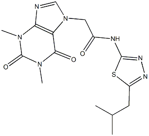 2-(1,3-dimethyl-2,6-dioxo-1,2,3,6-tetrahydro-7H-purin-7-yl)-N-(5-isobutyl-1,3,4-thiadiazol-2-yl)acetamide Struktur