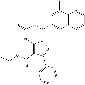 ethyl 2-({[(4-methylquinolin-2-yl)sulfanyl]acetyl}amino)-4-phenylthiophene-3-carboxylate Struktur