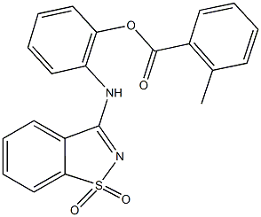 2-[(1,1-dioxido-1,2-benzisothiazol-3-yl)amino]phenyl 2-methylbenzoate Struktur