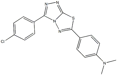 N-{4-[3-(4-chlorophenyl)[1,2,4]triazolo[3,4-b][1,3,4]thiadiazol-6-yl]phenyl}-N,N-dimethylamine Struktur