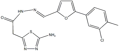 2-(5-amino-1,3,4-thiadiazol-2-yl)-N'-{[5-(3-chloro-4-methylphenyl)-2-furyl]methylene}acetohydrazide Struktur