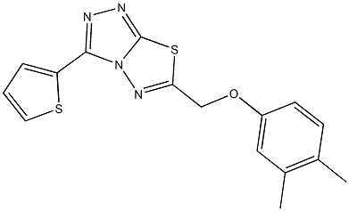 3,4-dimethylphenyl [3-(2-thienyl)[1,2,4]triazolo[3,4-b][1,3,4]thiadiazol-6-yl]methyl ether Struktur