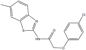 2-(4-chlorophenoxy)-N-(6-methyl-1,3-benzothiazol-2-yl)acetamide Struktur