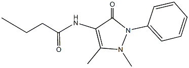 N-(1,5-dimethyl-3-oxo-2-phenyl-2,3-dihydro-1H-pyrazol-4-yl)butanamide Struktur