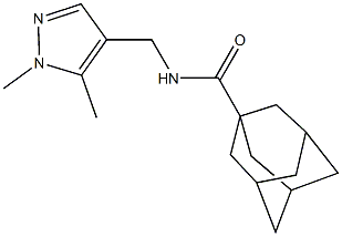 N-[(1,5-dimethyl-1H-pyrazol-4-yl)methyl]-1-adamantanecarboxamide Struktur