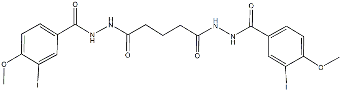 3-iodo-N'-{5-[2-(3-iodo-4-methoxybenzoyl)hydrazino]-5-oxopentanoyl}-4-methoxybenzohydrazide Struktur