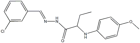 N'-(3-chlorobenzylidene)-2-(4-methoxyanilino)butanohydrazide Struktur