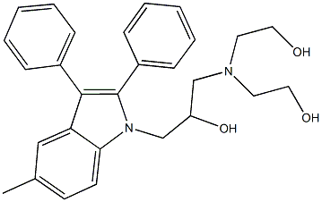 1-[bis(2-hydroxyethyl)amino]-3-(5-methyl-2,3-diphenyl-1H-indol-1-yl)-2-propanol Struktur