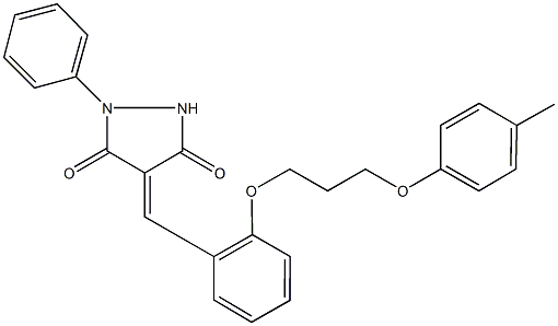 4-{2-[3-(4-methylphenoxy)propoxy]benzylidene}-1-phenyl-3,5-pyrazolidinedione Struktur